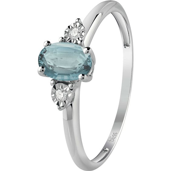 Ring Bliss Woman Stephanie in White Gold Acquamarina 20082850-13 - 20082850-13